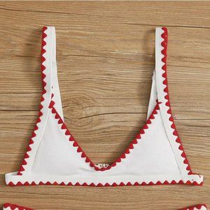 Contrast Binding Cheeky Bikini Swimsuit